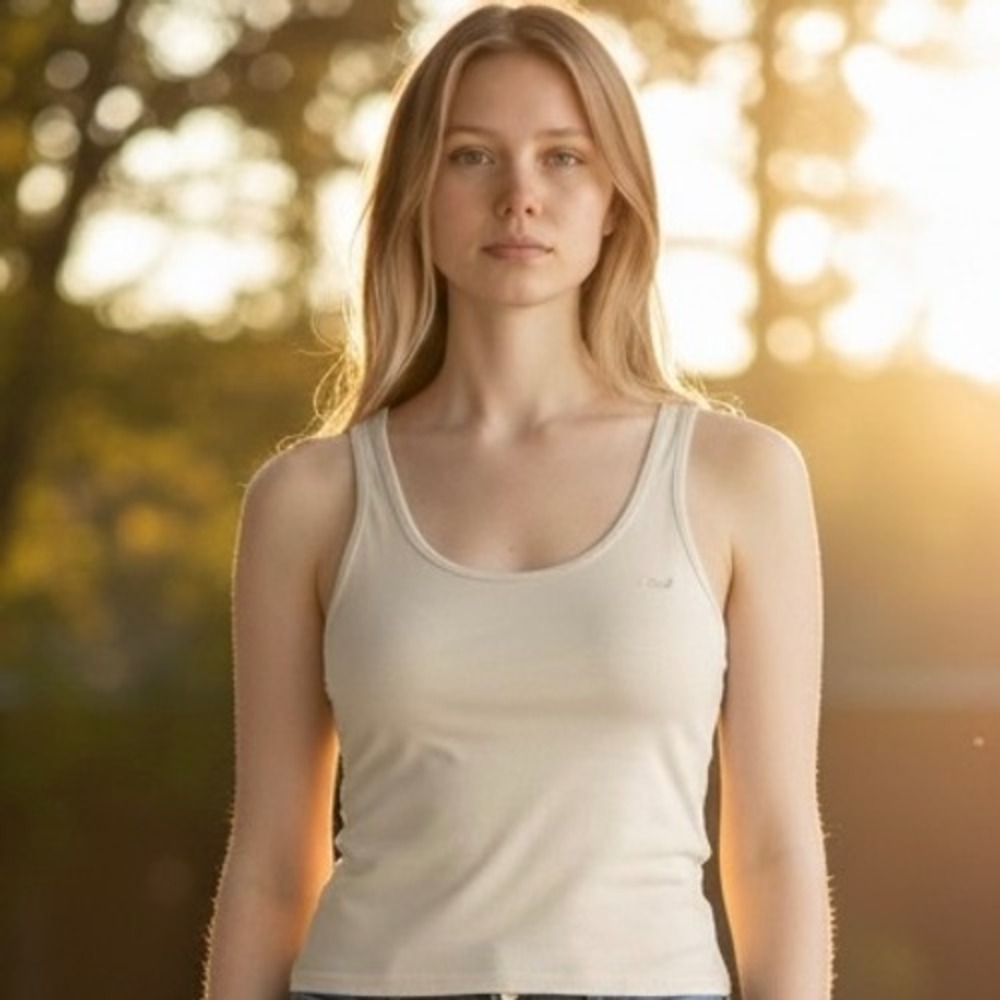 Victoria's Secret PINK Cream Ribbed Tank Top‎ Women's Size Lg Y2K Preppy College